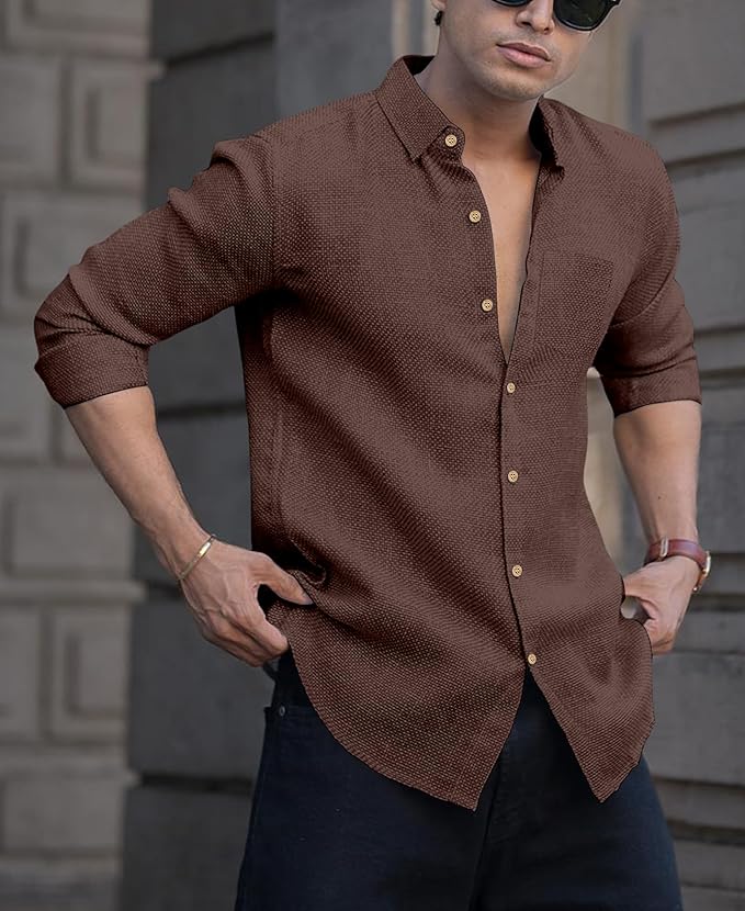 RAIZAX Men Linen Cotton Full Sleeve Shirt for Man - Image 9