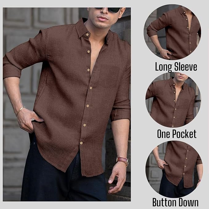 RAIZAX Men Linen Cotton Full Sleeve Shirt for Man - Image 8