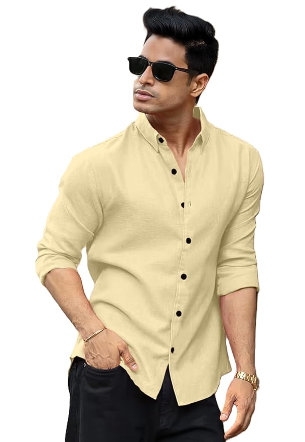 RAIZAX Men Linen Cotton Full Sleeve Shirt for Man - Image 7