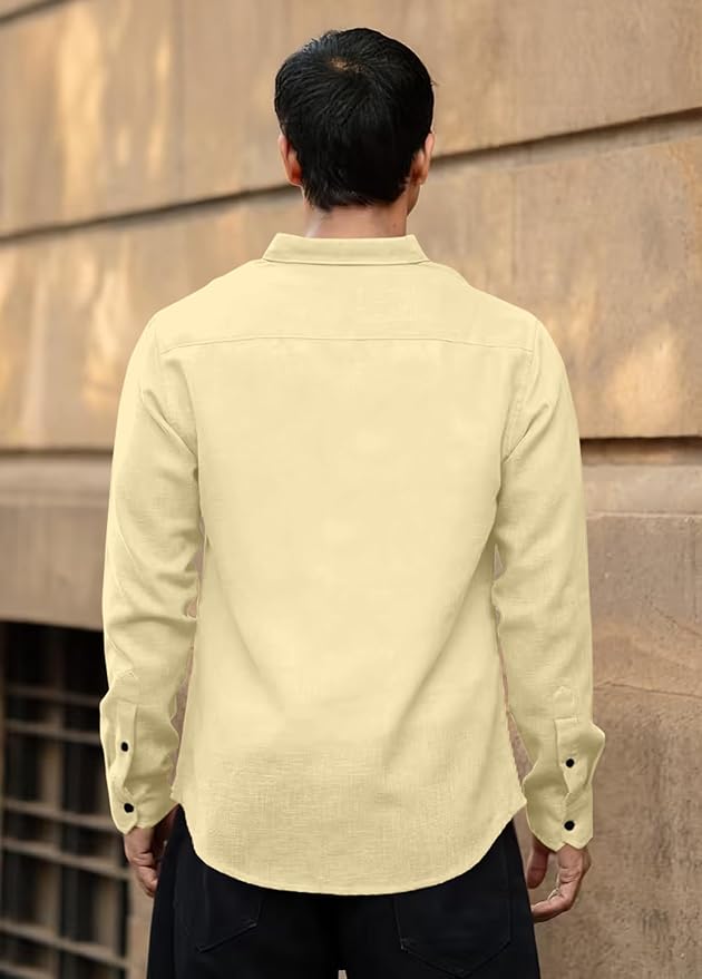 RAIZAX Men Linen Cotton Full Sleeve Shirt for Man - Image 5